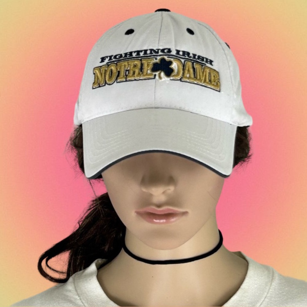 Vintage 90s Y2K Notre Dame College Licensed Dad Hat Strapback Baseball C…